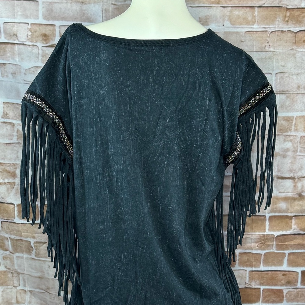 Affliction American Customs Women’s Fringe T-Shirt -Size: L/XL- NWT - Picture 9 of 11